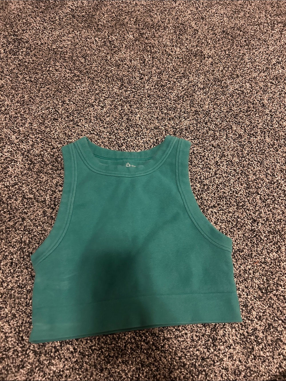 Women's High-Neck Crop Sports Bra - Green